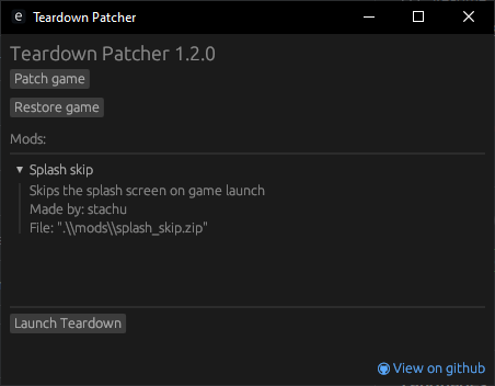 Teardown Patcher
